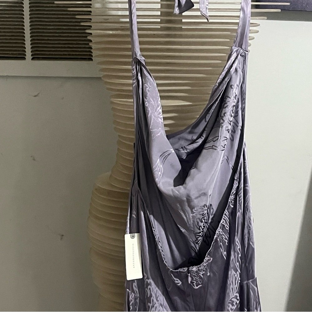 Anthropologie Purple Fringe Cowl Neck Jumpsuit - Picture 10 of 13